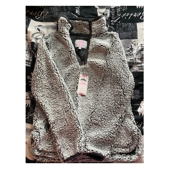 cozy sherpa Jackets & Blazers - Grey Cozy Sherpa